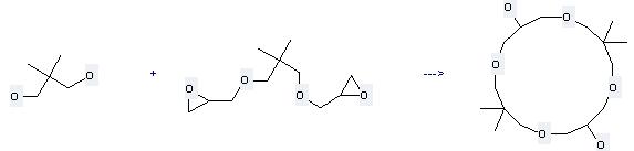Neopentyl glycol diglycidyl ether can be used to produce 7,7,15,15-tetramethyl-1,5,9,13tetraoxa-cyclohexadecane-3,11-diol by heating